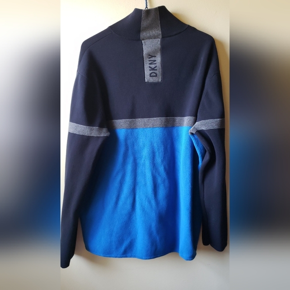 🥳🥳❄❄HOST PICK🥳🥳❄❄DKNY Colourblock Quarter-Zip Cotton Sweater XL - Picture 4 of 6